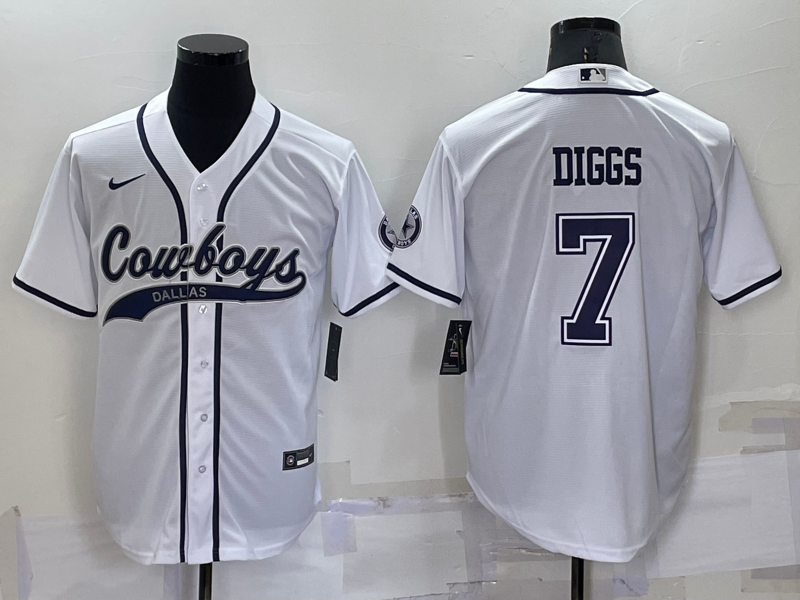Men's Dallas Cowboys Trevon Diggs #7 White Jersey Joint Edition